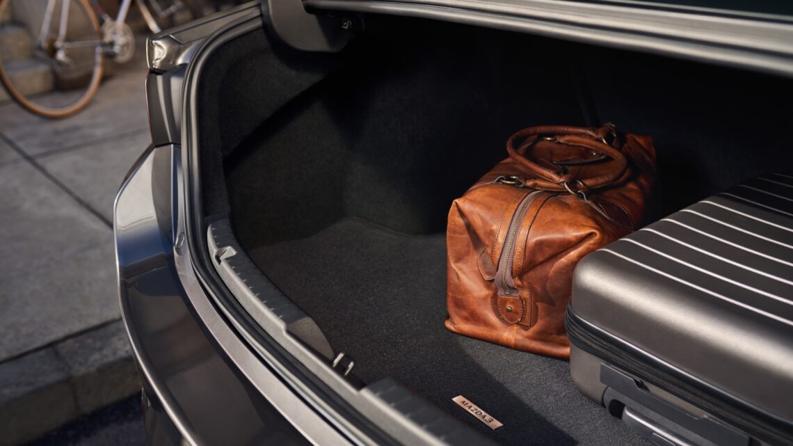 The trunk of the 2026 Mazda3 Sedan